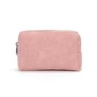 2 PCS  Portable Digital Accessory Leather Bag Single Layer Storage Bag, Colour: Frosted (Pink) - 1