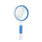 3 PCS Hand-Held Reading Magnifier Glass Lens Anti-Skid Handle Old Man Reading Repair Identification Magnifying Glass, Specification: 65mm 6 Times (Blue White) - 1