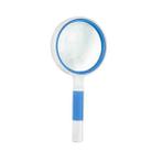 3 PCS Hand-Held Reading Magnifier Glass Lens Anti-Skid Handle Old Man Reading Repair Identification Magnifying Glass, Specification: 75mm 4 Times (Blue White) - 1