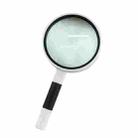 3 PCS Hand-Held Reading Magnifier Glass Lens Anti-Skid Handle Old Man Reading Repair Identification Magnifying Glass, Specification: 85mm 10 Times (Black White) - 1