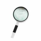Hand-Held Reading Magnifier Glass Lens Anti-Skid Handle Old Man Reading Repair Identification Magnifying Glass, Specification: 100mm 3 Times (Black White) - 1