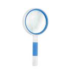 Hand-Held Reading Magnifier Glass Lens Anti-Skid Handle Old Man Reading Repair Identification Magnifying Glass, Specification: 100mm 3 Times (Blue White) - 1