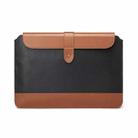 Horizontal Microfiber Color Matching Notebook Liner Bag, Style: Liner Bag (Black + Brown), Applicable Model: 13  -14 Inch - 1