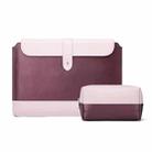 Horizontal Microfiber Color Matching Notebook Liner Bag, Style: Liner Bag+Power Bag (Wine Red), Applicable Model: 13  -14 Inch - 1