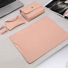 Locked Side Laptop Liner Bag For MacBook 12 inch A1534(4 In 1 Light Pink) - 1