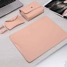 Locked Side Laptop Liner Bag For MacBook  13.3 inch A1708/A1706(4 In 1 Light Pink) - 1