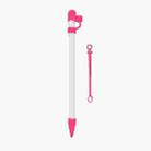 2 PCS 3 In 1 Anti-lost Pen Cap + Anti-lost Conversion Cable + Pen Tip Protective Case Set For Apple Pencil(Rose Red) - 1