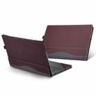 For Samsung Galaxy Book 4 360 15.6 inch Leather Laptop Anti-Fall Protective Case With Stand(Wine Red) - 1