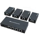 60m 1x4 HDMI Splitter POC Distribution Extender Supports 1080P@60Hz, Plug: UK Plug - 1