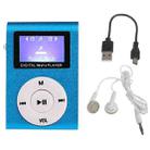 512M+Earphone+Cable Mini Lavalier Metal MP3 Music Player with Screen(Blue) - 1