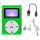 128M+Earphone+Cable Mini Lavalier Metal MP3 Music Player with Screen(Green) - 1