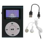 128M+Earphone+Cable Mini Lavalier Metal MP3 Music Player with Screen(Black) - 1