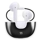 Transparent Semi-In-Ear Stereo Touch Waterproof Noise Reduction Bluetooth Earphones(White Digital Display) - 1
