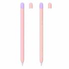 2 Sets 5 In 1 Stylus Silicone Protective Cover + Two-Color Pen Cap + 2 Nib Cases Set For Apple Pencil 1 (Pink) - 1