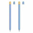 2 Sets 5 In 1 Stylus Silicone Protective Cover + Two-Color Pen Cap + 2 Nib Cases Set For Apple Pencil 1 (Blue) - 1
