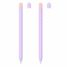 2 Sets 5 In 1 Stylus Silicone Protective Cover + Two-Color Pen Cap + 2 Nib Cases Set For Apple Pencil 1 (Lavender) - 1