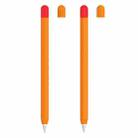 2 Sets 5 In 1 Stylus Silicone Protective Cover + Two-Color Pen Cap + 2 Nib Cases Set For Apple Pencil 2 (Orange) - 1