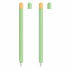 2 Sets 5 In 1 Stylus Silicone Protective Cover + Two-Color Pen Cap + 2 Nib Cases Set For Apple Pencil 2 (Matcha Green) - 1