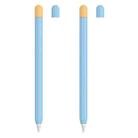 2 Sets 5 In 1 Stylus Silicone Protective Cover + Two-Color Pen Cap + 2 Nib Cases Set For Apple Pencil 2 (Blue) - 1