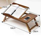 741ZDDNZ Bed Use Folding Height Adjustable Laptop Desk Dormitory Study Desk, Specification: Classic Tea Color 64cm Thick Bamboo - 3