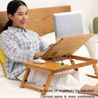 741ZDDNZ Bed Use Folding Height Adjustable Laptop Desk Dormitory Study Desk, Specification: Classic Tea Color 64cm Thick Bamboo - 7