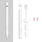 2 Sets 4 In 1 Stylus Silicone Protective Cover + Anti-Lost Rope + Double Pen Nip Cover Set For Apple Pencil 1(Jade White) - 1