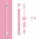 2 Sets 4 In 1 Stylus Silicone Protective Cover + Anti-Lost Rope + Double Pen Nip Cover Set For Apple Pencil 1(Fresh Pink) - 1