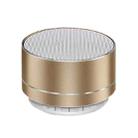 A10 TWS Wireless Bluetooth Mini Portable Speaker, Support TF Card & U Disk & LED(Gold) - 1