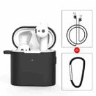 3 PCS For Xiaomi Air 3 in 1 Earphone Silicone Protective Case + Anti-lost Rope + Hook Set(Black) - 1