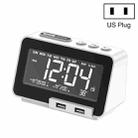 K5 Wireless Bluetooth Speaker Desktop Alarm Clock Radio, Specification: US Plug(White) - 1