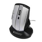 M-011G 2.4GHz 6 Keys Wireless Charging Mouse Office Game Mouse(Black + Silver) - 1