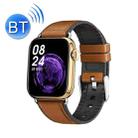 QY03 Smart Business Watch Heart Rate Blood Pressure Step Information Push Sports Bracelet, Colour: Gold Brown Belt - 1