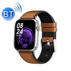 QY03 Smart Business Watch Heart Rate Blood Pressure Step Information Push Sports Bracelet, Colour: Silver Brown Belt - 1