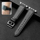 Cowhide Leather Strap Watch Band For Apple Watch Series 8&7 41mm / SE 2&6&SE&5&4 40mm / 3&2&1 38mm(Black) - 1