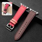 Cowhide Leather Strap Watch Band For Apple Watch Ultra 49mm / Series 8&7 45mm / SE 2&6&SE&5&4 44mm / 3&2&1 42mm(Red) - 1