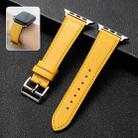 Cowhide Leather Strap Watch Band For Apple Watch Ultra 49mm / Series 8&7 45mm / SE 2&6&SE&5&4 44mm / 3&2&1 42mm(Yellow) - 1