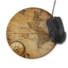 3 PCS Retro Map Round Mouse Pad Game Office Non-Slip Mat, Specification: Not Overlocked 220 x 220mm(Pattern 4) - 1