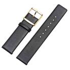 Men And Women Pin Buckle Leather Watch Band For CalvinKlein K2G211 /K2Y236, Size: Tableband Width 16mm(Black Plain Weave Gold Buckle) - 1