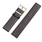 Men And Women Pin Buckle Leather Watch Band For CalvinKlein K2G211 /K2Y236, Size: Tableband Width 16mm(Brown Plain Weave Gold Buckle) - 1