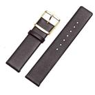 Men And Women Pin Buckle Leather Watch Band For CalvinKlein K2G211 /K2Y236, Size: Tableband Width 18mm(Brown Plain Weave Gold Buckle) - 1