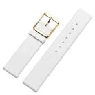 Men And Women Pin Buckle Leather Watch Band For CalvinKlein K2G211 /K2Y236, Size: Tableband Width 18mm(White Plain Weave Gold Buckle) - 1