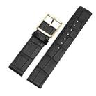 Men And Women Pin Buckle Leather Watch Band For CalvinKlein K2G211 /K2Y236, Size: Tableband Width 22mm(Black Bamboo Pattern Gold Buckle) - 1