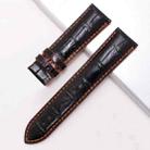 MD005 First Layer Leather Watch Band  For Mido MULTIFORT, Size:  22 x 20mm(Black Orange Line) - 1