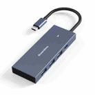 Blueendless 4K60Hz + Data Port Type-C Docking Station USB3.0 Splitter, Spec: 6-in-1 Blue - 1