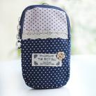 Polka Dot Small Flower Cloth Sports Running Double Arm Bag, Color:Small Navy Blue - 1