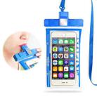 3 PCS Mobile Phone Waterproof Bag Swimming Diving Mobile Phone Sealed Protective Cover With Survival Whistle, Specification： No Armband  (Blue) - 1