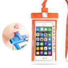 3 PCS Mobile Phone Waterproof Bag Swimming Diving Mobile Phone Sealed Protective Cover With Survival Whistle, Specification： No Armband  (Orange) - 1