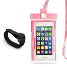 3 PCS Mobile Phone Waterproof Bag Swimming Diving Mobile Phone Sealed Protective Cover With Survival Whistle, Specification： Armband  (Pink) - 1