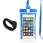 3 PCS Mobile Phone Waterproof Bag Swimming Diving Mobile Phone Sealed Protective Cover With Survival Whistle, Specification： Armband  (Blue) - 1
