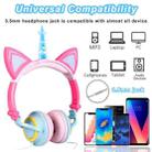 LX-CT888 3.5mm Wired Children Cartoon Glowing Horns Computer Headset, Cable Length: 1.5m(Unicorn Color Petals) - 3